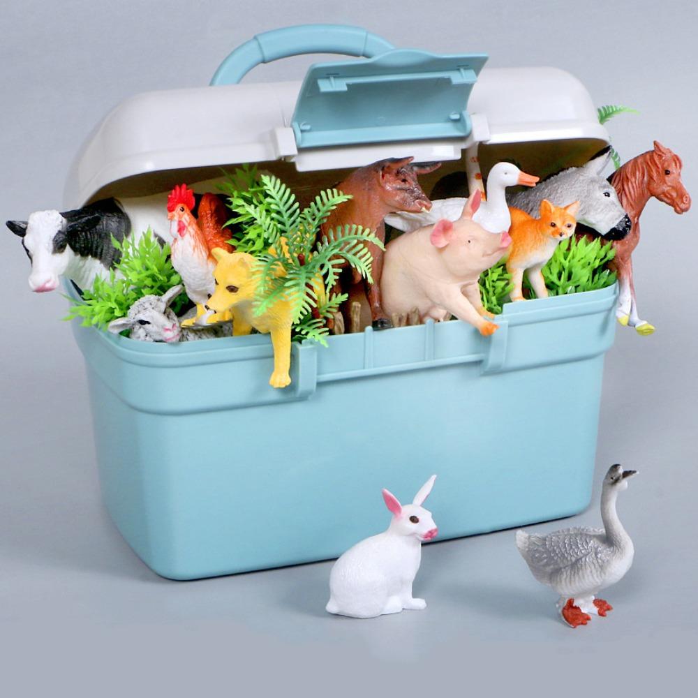 Farm Animal Figurines Realistic Plastic Animals Toys with Fences Playset Educational Christmas Birthday Gift for Kids & Toddlers