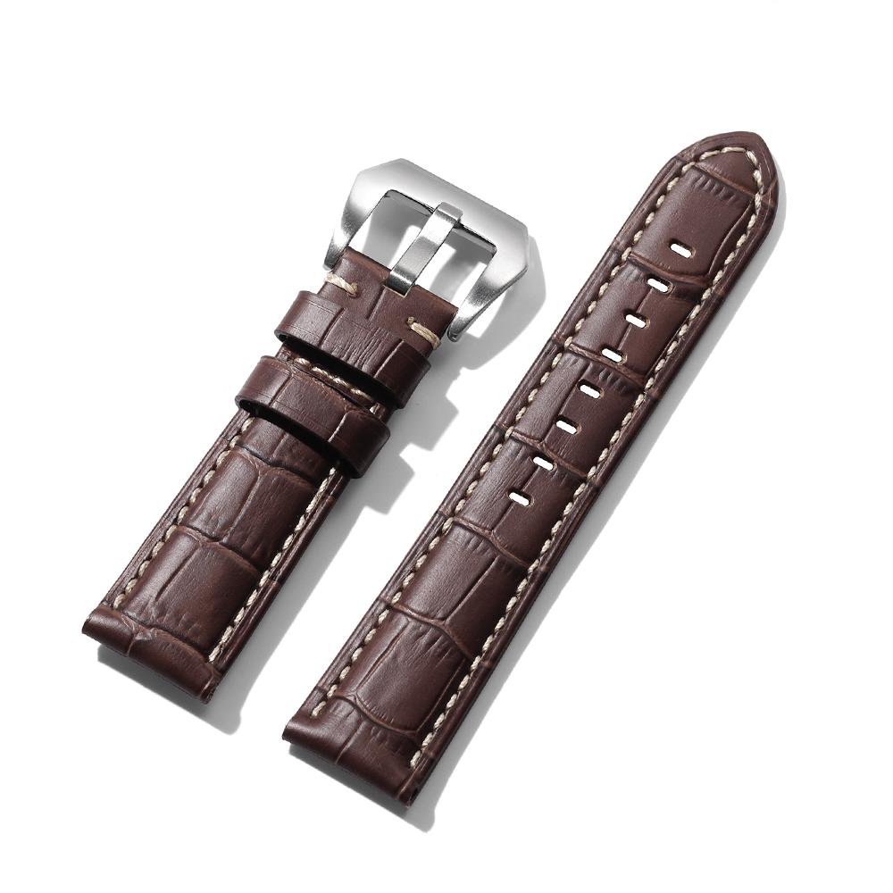 High Quality Genuine Leather Watch Strap 20mm 22mm 24mm 26mm Men Watchband Black Brown Blue Cowhide Leather Wristband Matte Belt