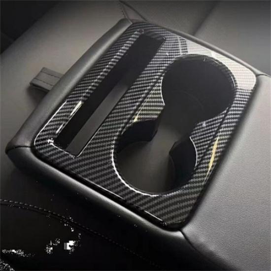 Carbon Fiber Rear Water Cup Holder Cover Trim For Toyota Camry 2024 2025 2026