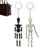 Mini-Skelett-Schlüsselanhänger Bewegliche Gelenke Schlüsselanhänger Leuchtet im Dunkeln Schlüsselanhänger für Schlüsselhalter Halloween Handtasche Rucksack Geldbörse Anhänger Männer Frauen Halloween