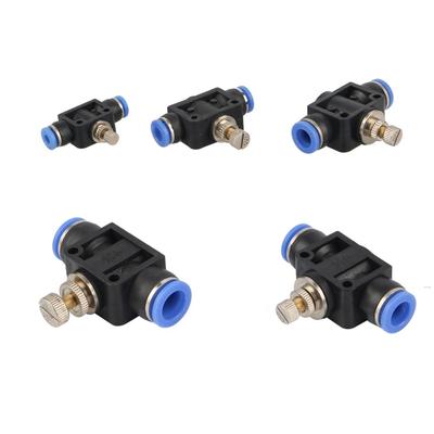 4mm 6mm 8mm 10mm 12mm Interfaccia tubo Controllo della velocità del flusso d'acqua regolabile Valvola a T Interruttore per tubo dell'acqua per irrigazione da giardino