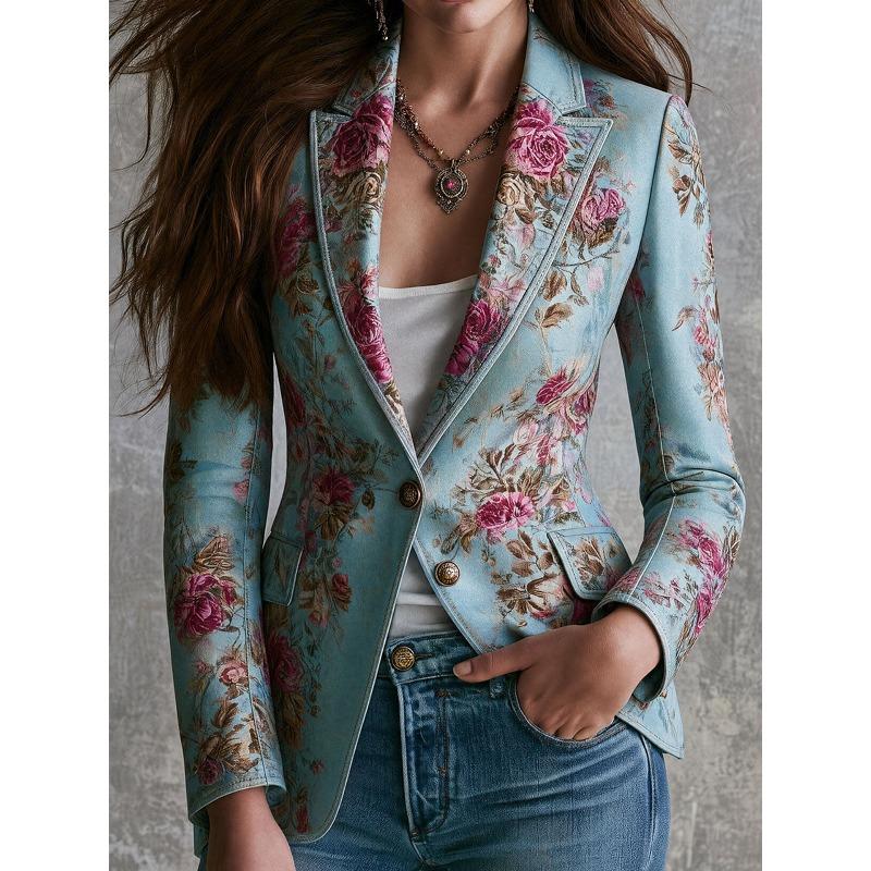 PEYWOW Jaquetas e casacos femininos vintage casuais outono inverno manga comprida gola POLO