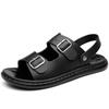 Fashion High Quality Men Comfortable Soft Sole Two-layer Leather Buckle Slippers Fashionable Summer New Outdoor Anti Slip Water Sandals
