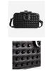 Gothic Style Textured Black Shoulder & Crossbody Bag with Rivets for Women
