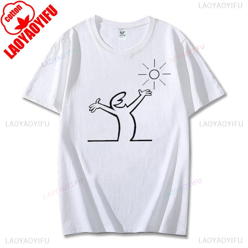 Happy La Linea Summer Casual T-Shirts Men Round Neck Graphic T Shirt Badum Linus Lineman Short Sleeve Tees Fashion Cotton Tops