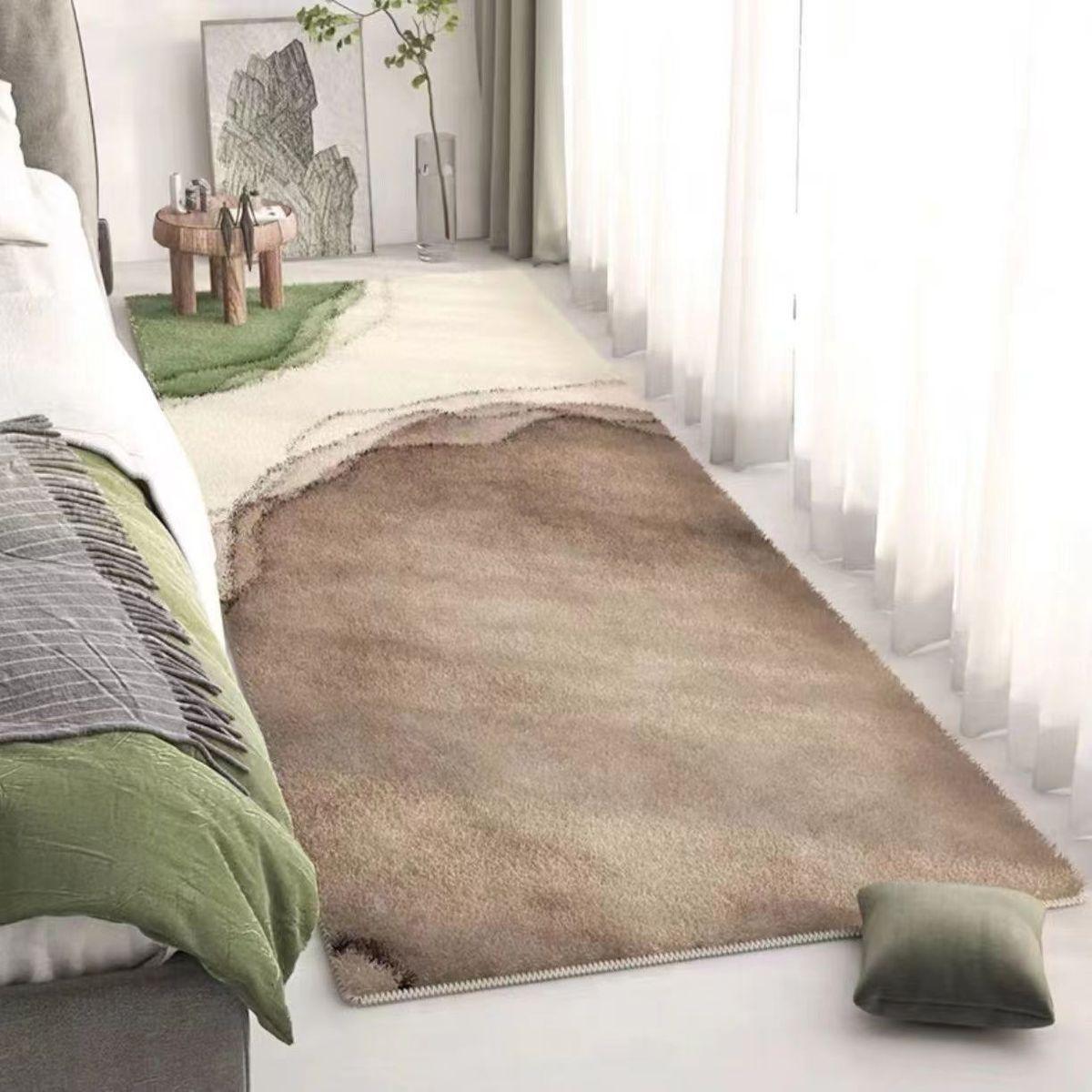

Ковер неправильной формы, мягкий плюшевый ковер у кровати, нескользящий коврик для пола в спальне, коврик для двери, ковры, напольный коврик 80*120cm