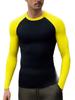 Мужской компрессионный топ с длинным рукавом GYMSHARK Quick Dry - Высокая эластичность, Дышащий, Дизайн Color Block