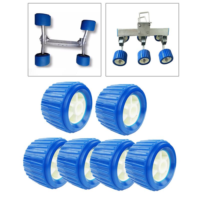 4/6PCS Boat Roller Ribbed Wobble Replacement Loader Trailer Accessories 4.33inch Dia Marine Boat Trailer Ribbed Wobble Roller 4PCS