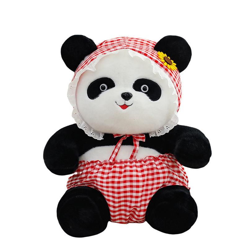 Cap Flowers Panda Plush Toy Cartoon Stuffed Animal Doll Decoration Kids Gift