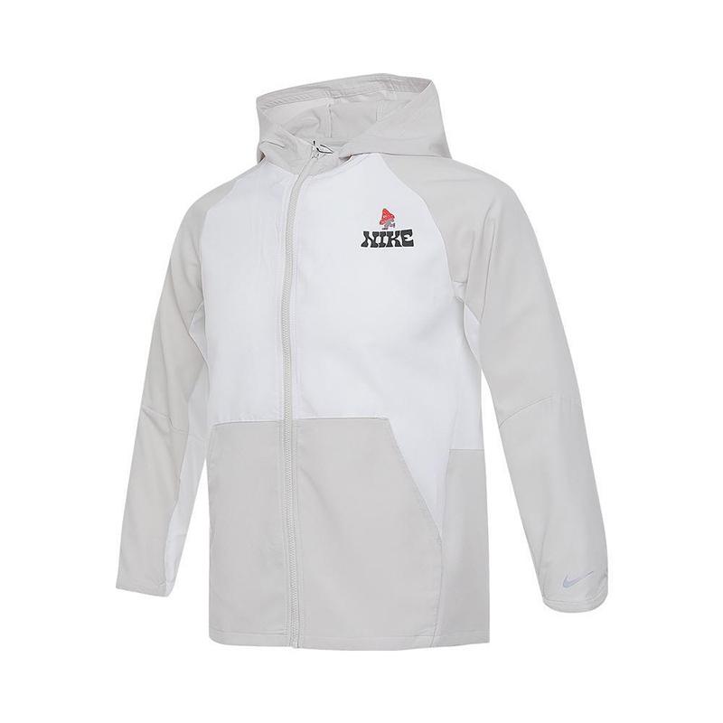 Nike Jacket Ss25 Fashion Comfortable Versatile Hooded Kids Jacket White Gray IH0831-072