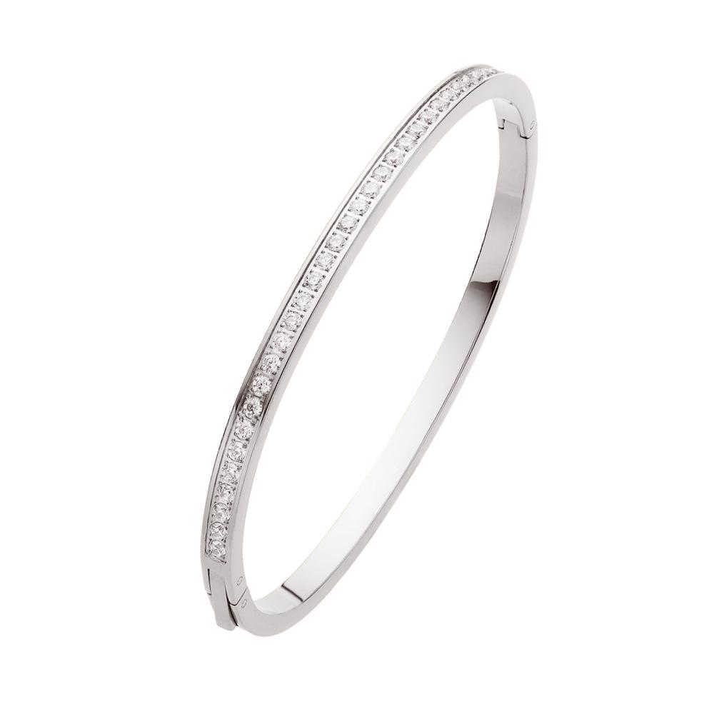 European INS Style Titanium Steel Bracelet: High-End Stainless Steel with Rhinestones, Starry Inlay for Women