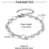 5pcs/Lot 17-22cm Gold Plated Stainless Steel Paperclip Cross Link Chain Bracelet Women Handmade DIY Charm Jewelry Making