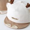 Toddler Duckbill Hat with Soft Brim, Cartoon Antlers Embroidery, Unisex Spring/Autumn Baseball Cap for Infants and Children