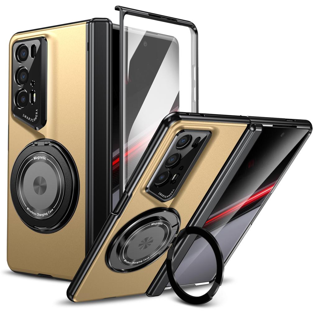 Luxury Business Car Holder Magnetic Case for Honor Magic V2 RS - Anti-drop Anti-fingerprint New Design Inspiration Stand Full Protection Cover