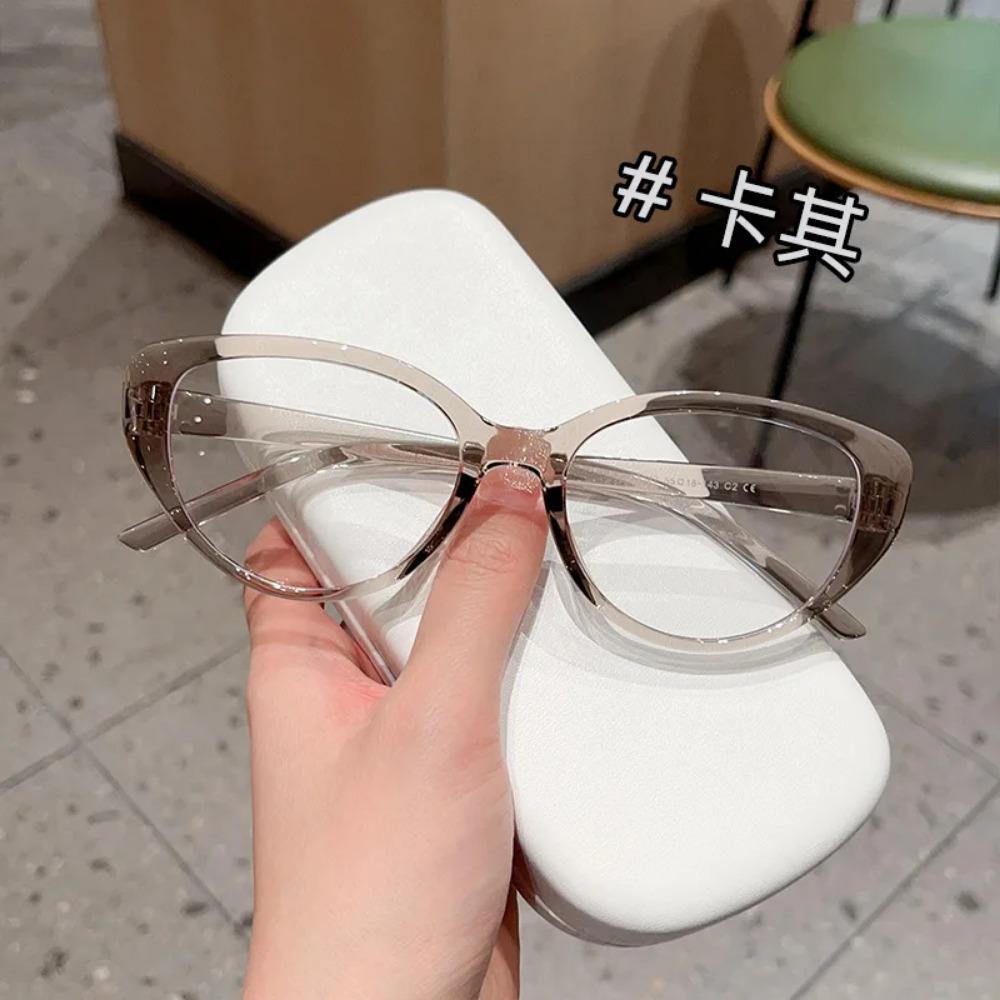 2025 Prescription Glasses New Stylish Cat Eye TR90 Frame For Women Bare Face And Internet Fame, Can Be Equipped With
