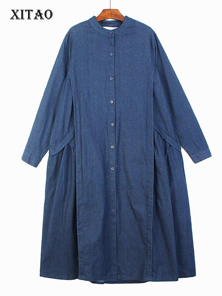 

Однотонное плиссированное платье XITAO с одной грудью WLD9022