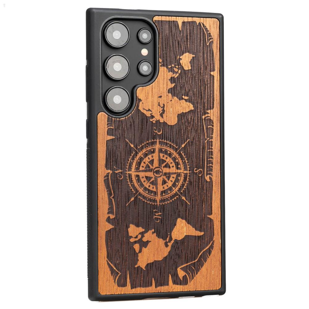 Bewood Wooden Case for Samsung Galaxy S24 Ultra - Wind Rose Merbau