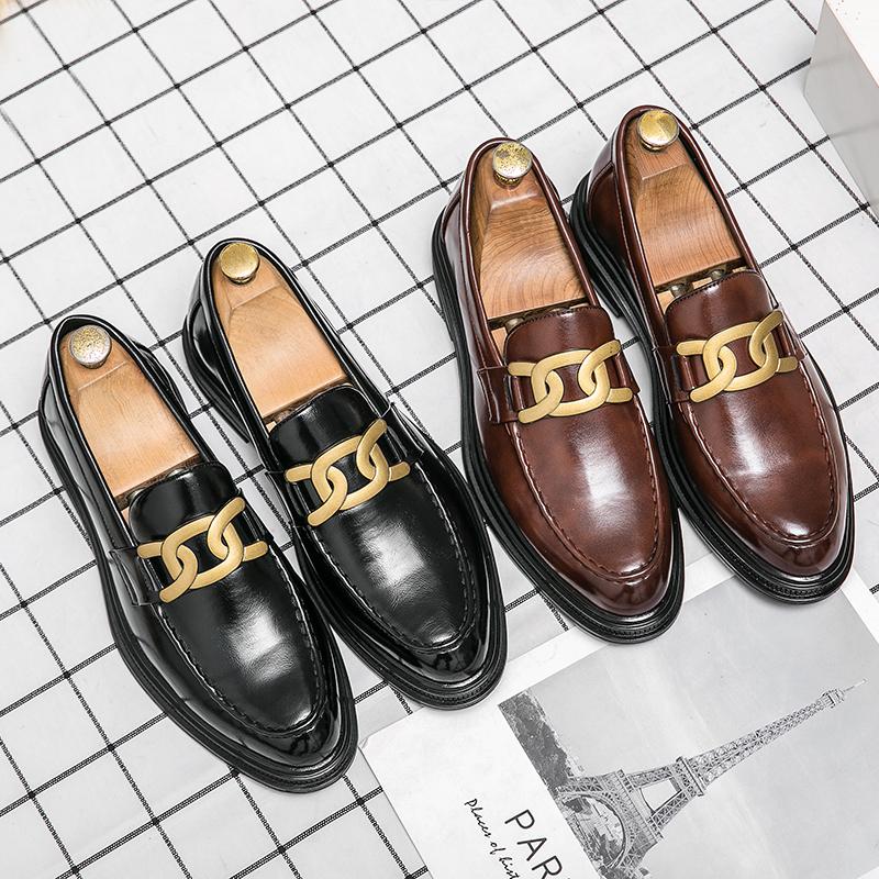 Mens Leather Shoes Luxury Crocodile Pattern Men Business Dress Shoes Casual Social Shoe Male Wedding Footwear