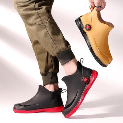 Herren Knöchel-Regenstiefel, niedrig geschnitten, wasserdicht, rutschfest, aus Gummi