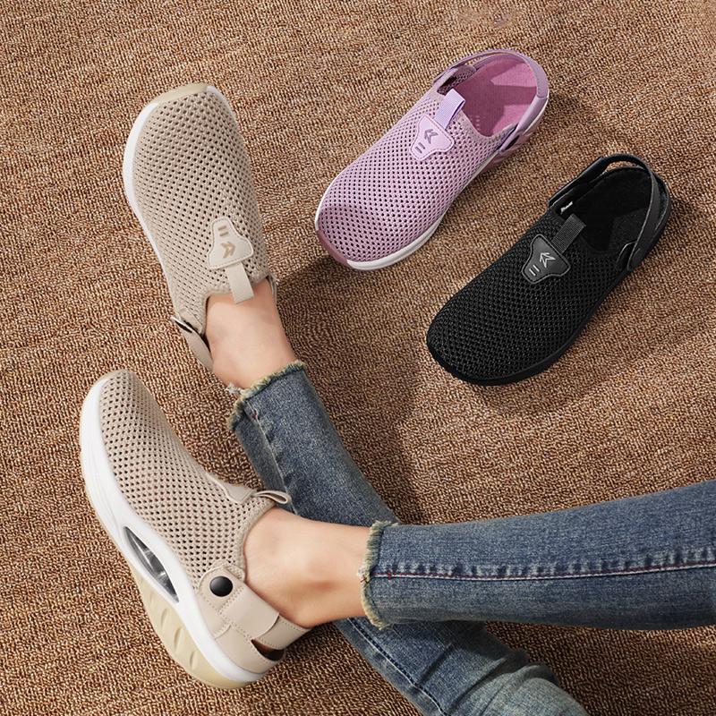 Breathable Mesh Women's Sandals Air Cushion Platform Casual Shoes Plus Size 35-43 Non-slip Slippers for Walking Traveling