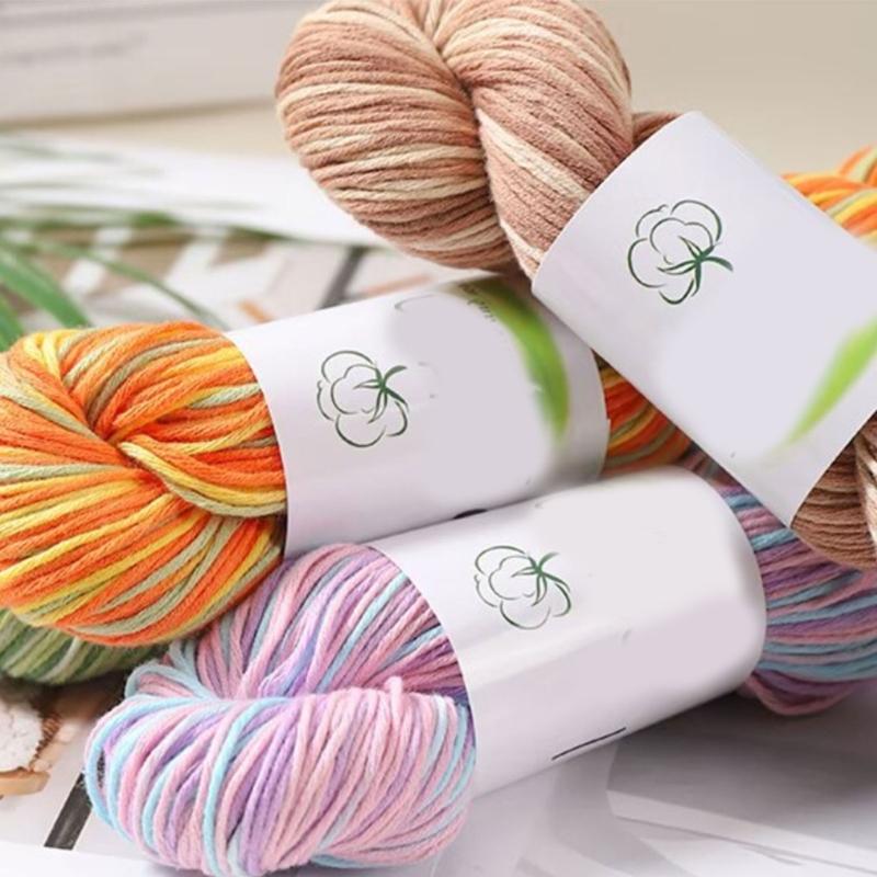 Multipurpose Cotton Knitting Yarn Hand Dyed Soft Natural Dyes for Scarves Hat Decoration Projects Easy to Handle