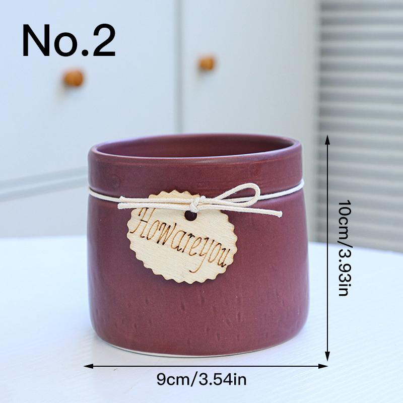 Simple Colored Flower Pot Ceramic Succulent Pot Plant Pot Planter Bonsai Home Decor Garden Decoration Desktop Ornaments