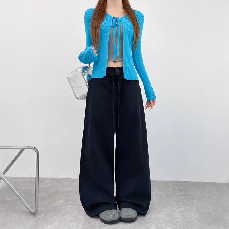 Casual Pants Women's Autumn New Loose and Thin Trousers High Waist Versatile Mopping Straight Wide-leg Trousers