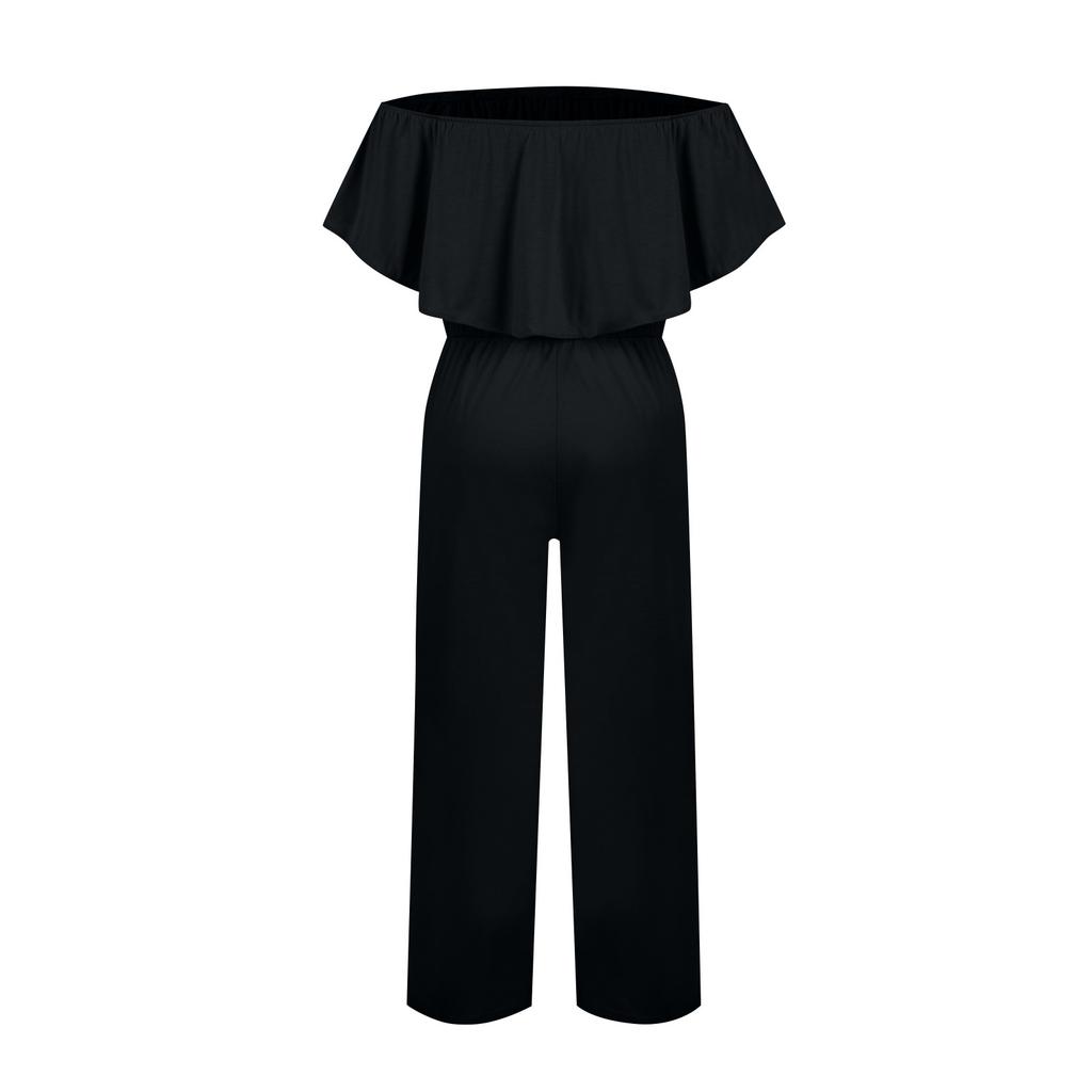 Women's Jumpsuit Color One Shoulder Casual Off Shoulder Jumpsuit With Pockets