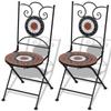 Day and Night - Day and Night Folding Bistro Chairs 2 Pcs Terracotta and White Ceramic
