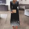 Long-sleeved v-neck new dress women's clothing