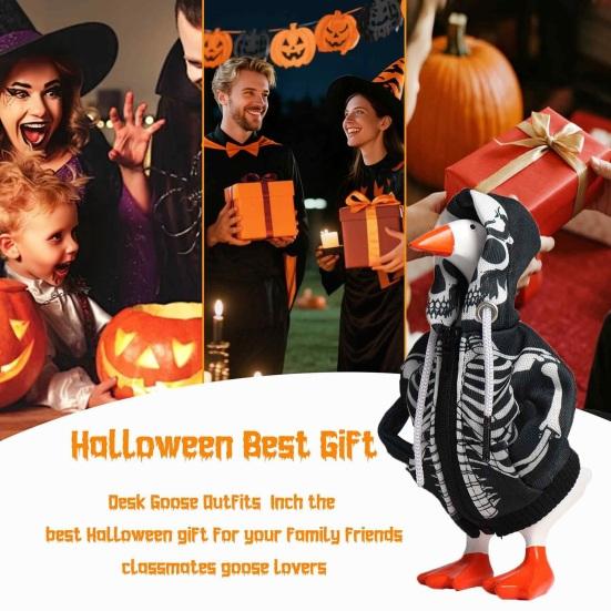 Desk Goose Outfits Mini Goose Hoodies 7-Inch Table Goose Skull Sweatshirts