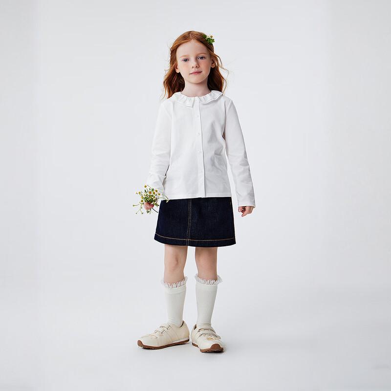 Minibala Girls' Ruffle Collar Long-Sleeve Shirt