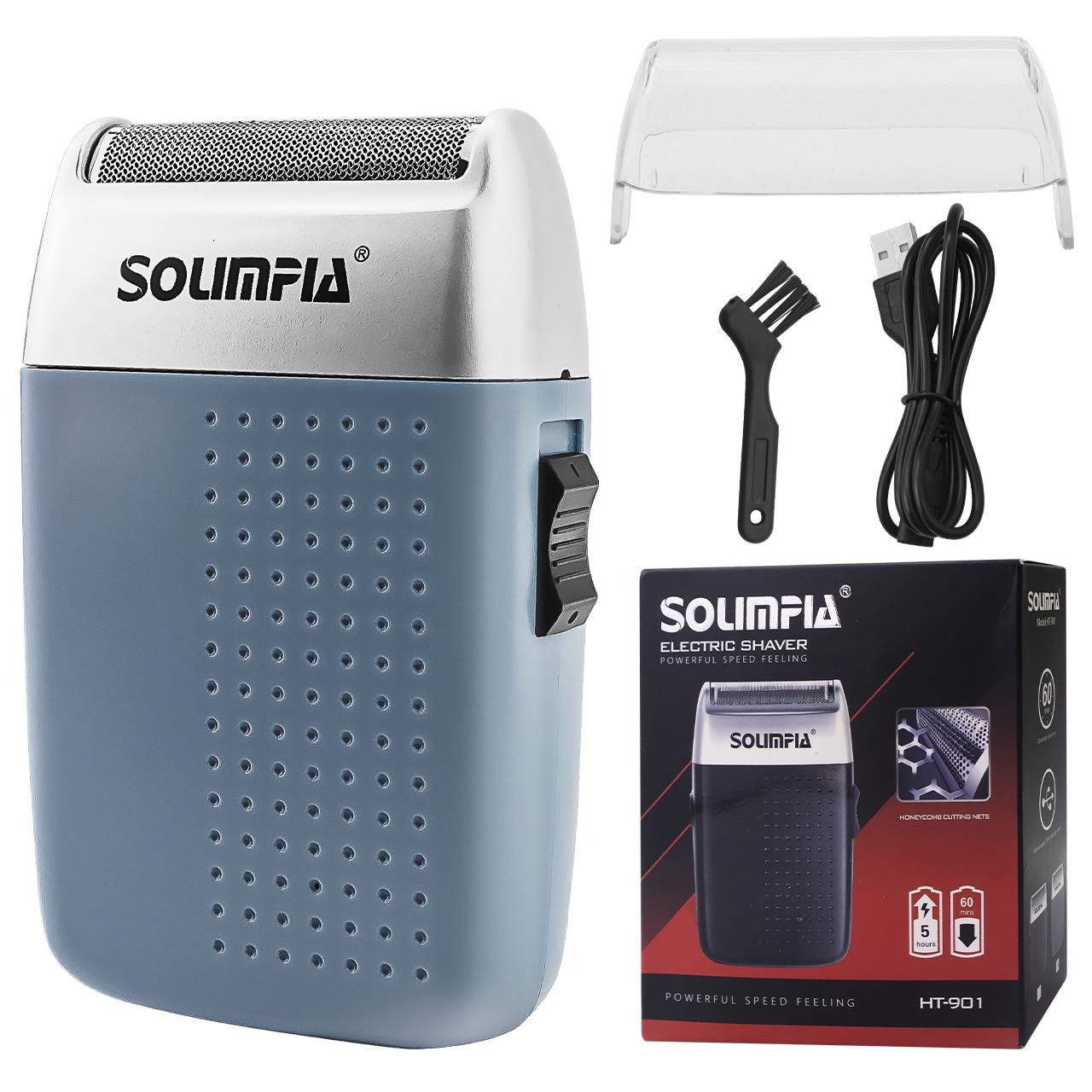 

Аккумуляторная бритва SOLIMPIA Professional Series Shaper Trimmer Сеточная бритва Ultra-Glass Shave HT901B синий