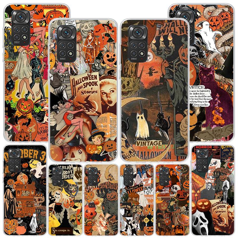 Halloween-Herbstkunst Hexe Katze Handyhülle für Xiaomi Redmi Note 15 14 14S 13 Pro Plus 12 12S 11S 11E 10S 10 11T 5G
