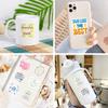 50 Stickers Pink Inspirational Text English Phrases Water Cup Notebook Sticker Waterproof Sticker