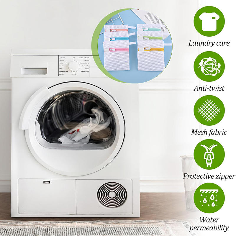 1PC Portable Zipper Laundry Bags for Delicates Breathable Anti Sticking Mesh Washing Pouch for Laundry Machine Underwear Socks Clothing Protection