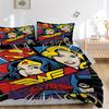 3ks Wonder Woman, Superhrdinská sada povlečení, Sada povlečení, Měkký pohodlný povlak na peřinu, Do ložnice, Pro hosty (1* Povlak na peřinu + 2* Povlaky na polštář, W