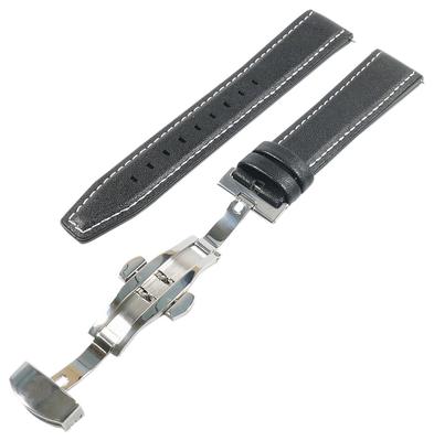 Swatch x OMEGA Leder- und Kautschukarmband mit D-Schließe (Schwarz)