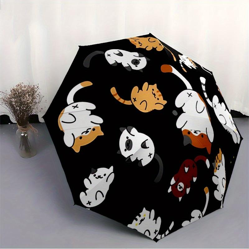 1pc Cats Pattern Automatic Open/Close Umbrella with One Touch Button,, Windproof Design   Lightweight Portable Umbrella for Women & Men6092