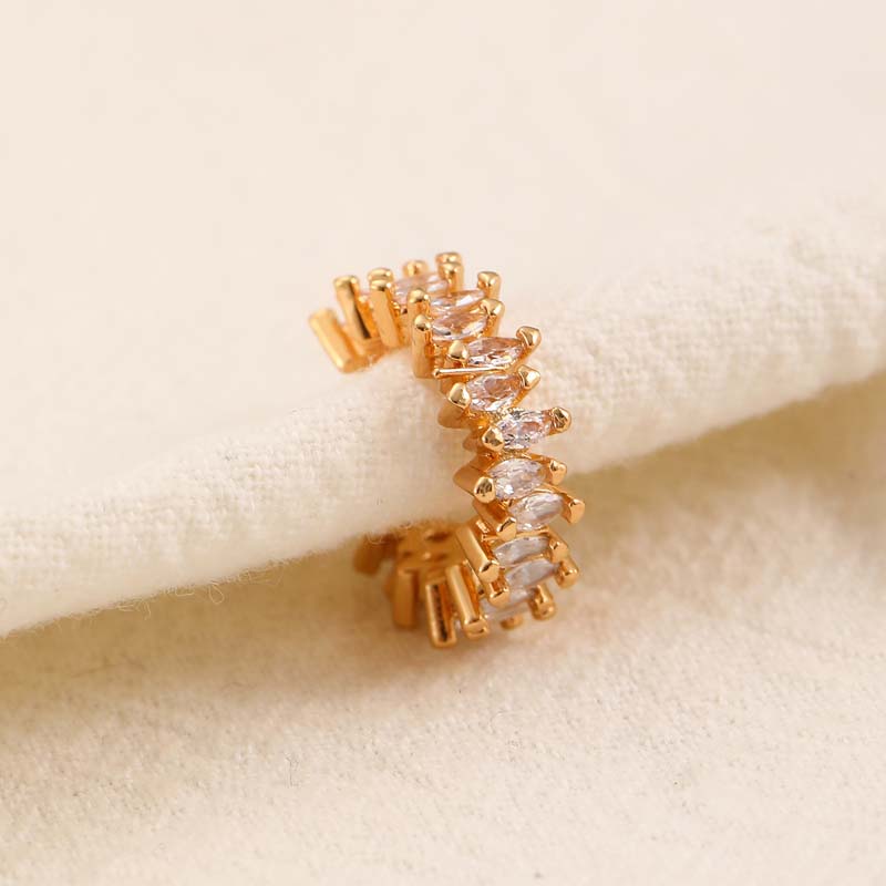 

1Pcs Fashion Gold Color C-shaped Ear Clip For Women Girls Exquisite Zircon No Fake Piercing Cartilage Ear Cuff Wedding Zircon