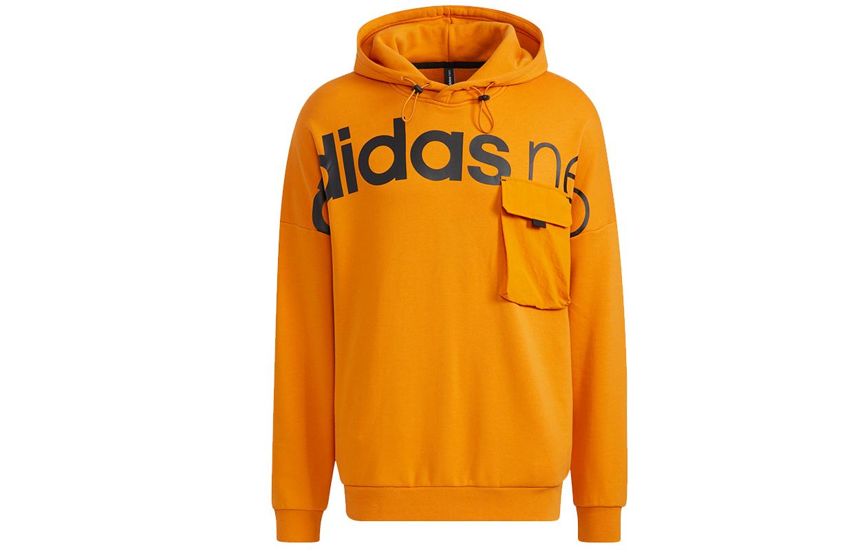 Adidas Neo Sweatshirts Men s Orange Hooded Moderate Regular HG1607 S