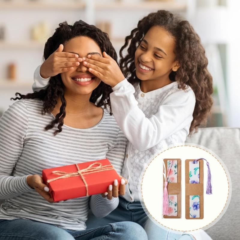 Pack of 50 Sleeves for Bookmarks Blank Display Cards Versatile Kraft Bookmarks Holder Transparent Self Adhesive Bags