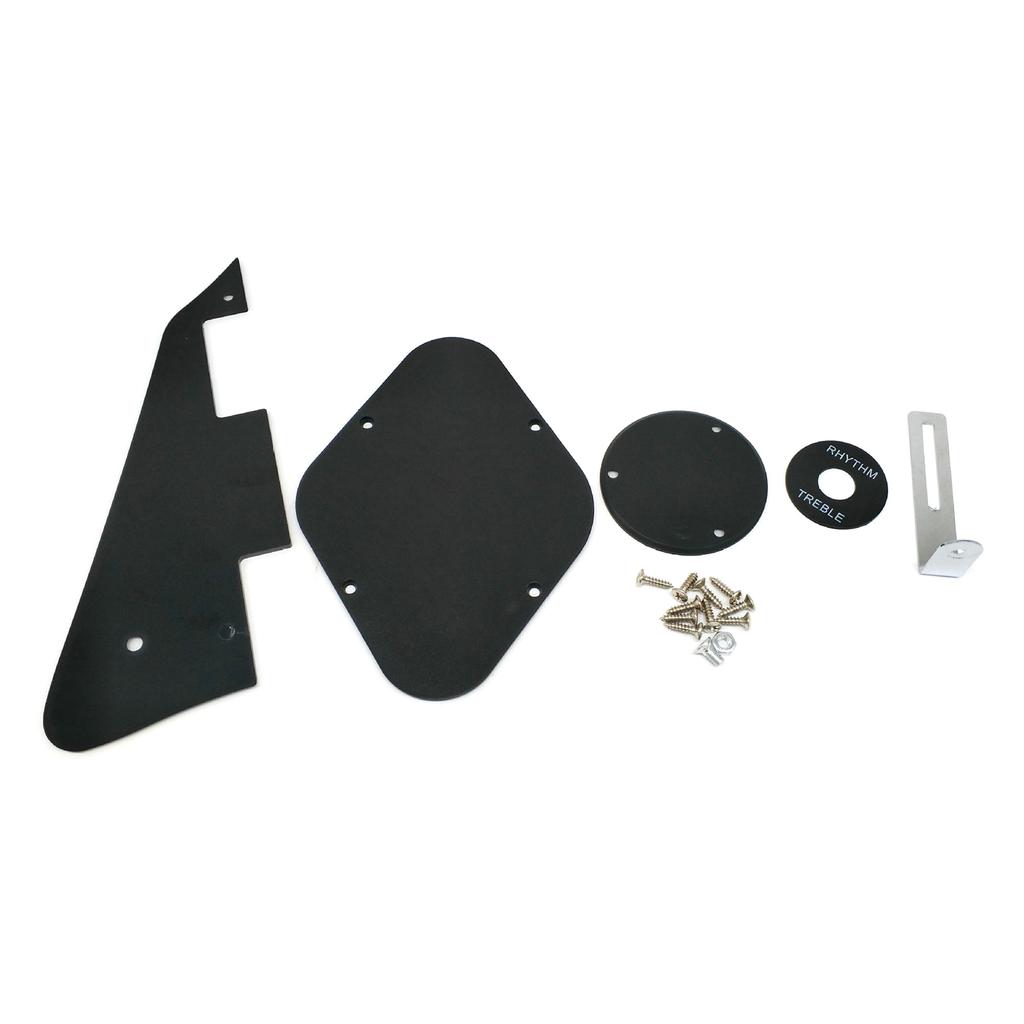 1Ply Black/Yellow Electric Guitar Pickguard Pick Guard Scratch Plate with Bracket and Screws for LP Style Guitar Parts