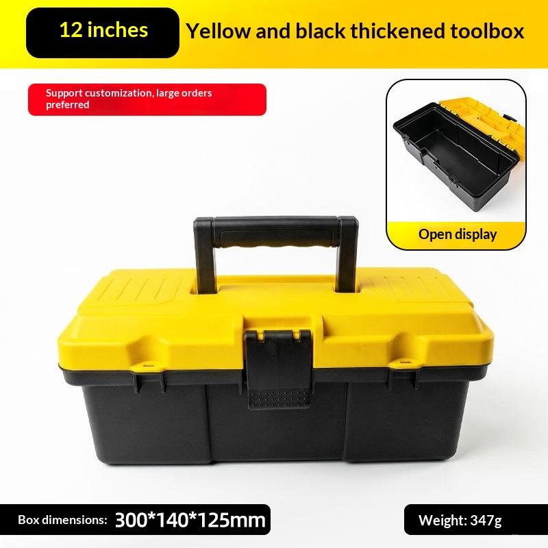 Heavy Duty Thickened Plastic Tool Box With Clear Compartments And Secure Latch Perfect For Home Garage Diy Repair Work