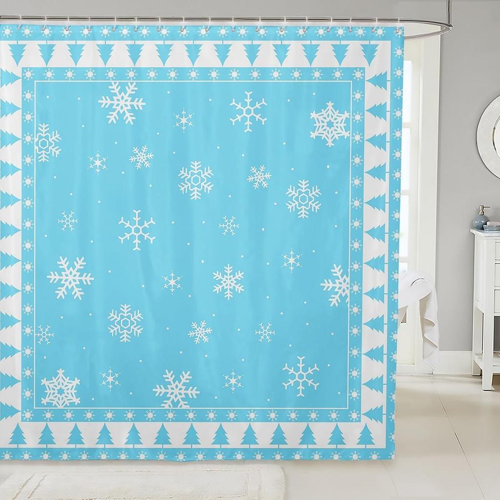 Christmas Cat Shower Curtain Cute Pet Cat Animal Bathroom Shower Curtain Sets, Xmas Decor Christmas Hat Fabric Shower Curtain