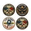 2D Flat, 4Pcs Retro Pickleball Aluminum Round Hanging Sign Set, Pickleball Paddle Champion Club Metal Wall Pendant, Garage Bar Patio Club Home Wall