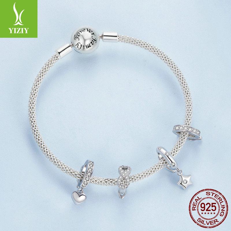 Simple Universal Bracelet Bead Clip Buckle, Fashionable Versatile Unlimited Love S925 Sterling Silver Accessories