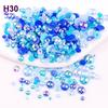2mm-10mm Mixed Pearl & Resin AB Plated Half-Round ABS Imitation Pearl DIY Accessories