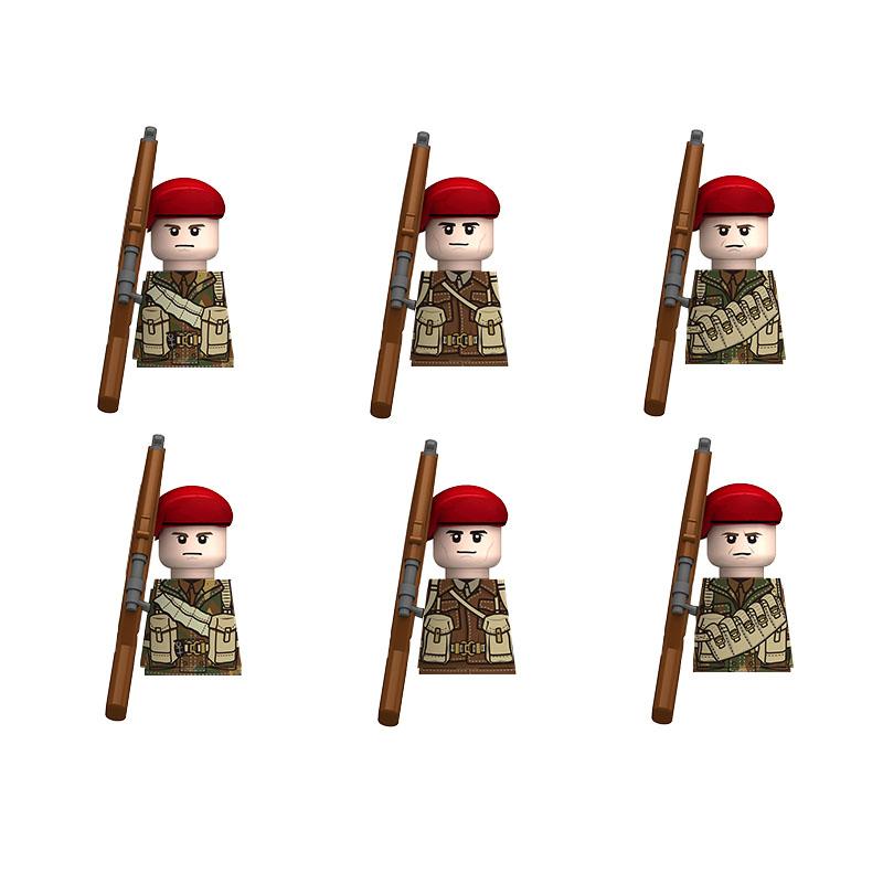 Military Soldier Figure Building Blocks British US French Army Weapons 101 Airborne Division Officer Infantry M1 Toys Gifts D126