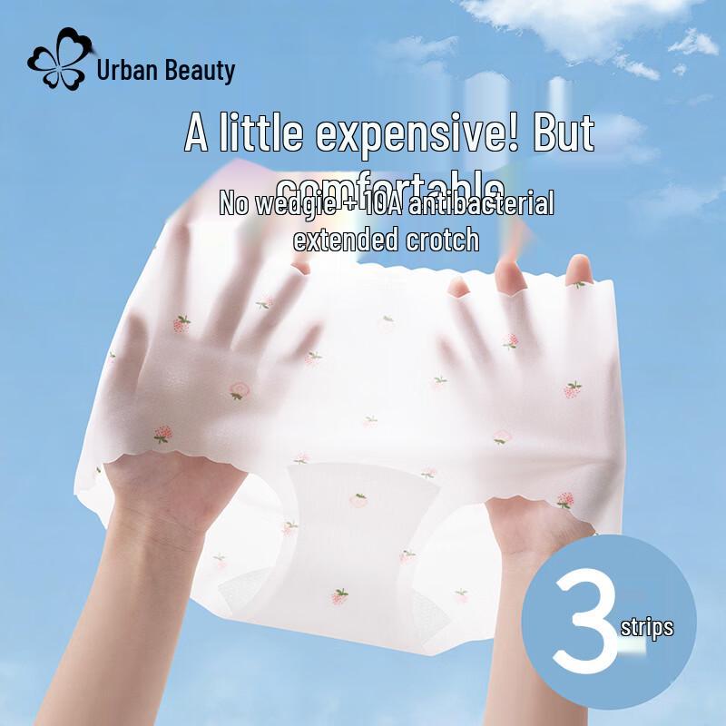 Urban Beauty Women s Seamless Ice Silk Antibacterial Briefs 3-Pack L